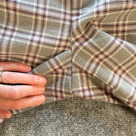 Banana Republic Avery Plaid Pants 8 Gray Red Pink Ankle Mid-Rise Stretch Trouser - Picture 7 of 8